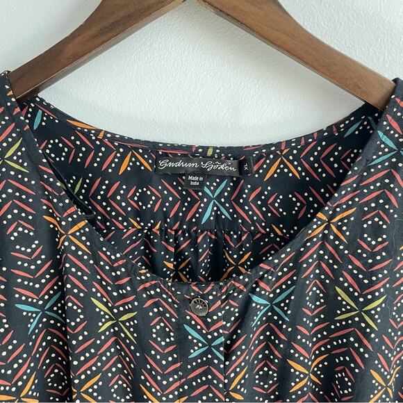 Gudrun Sjöden | Womens Black & Multicolor Geometric Print Modal Dress Drawstring - Picture 2 of 7
